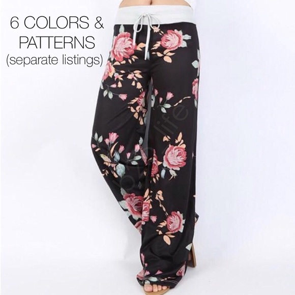 Pants - 🌸 Comfy Floral Lounge Pants NEW Palazzo Wide Leg